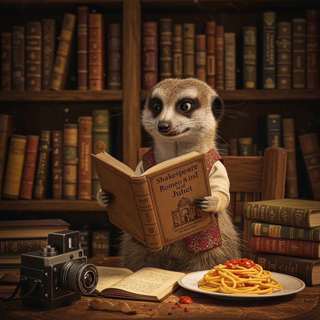 A Meerkat's Love for Italian Brain Rot and Shakespeare